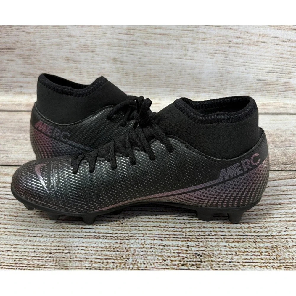 Nike Mercurial Superfly 7 Club FG/MG Black Soccer Cleats Size 4Y AT7949-010 NEW - Picture 9 of 10